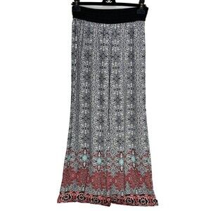 Robert Louis Pants Women Medium Multicolor Geo Print Wide Leg Pullon Career Work